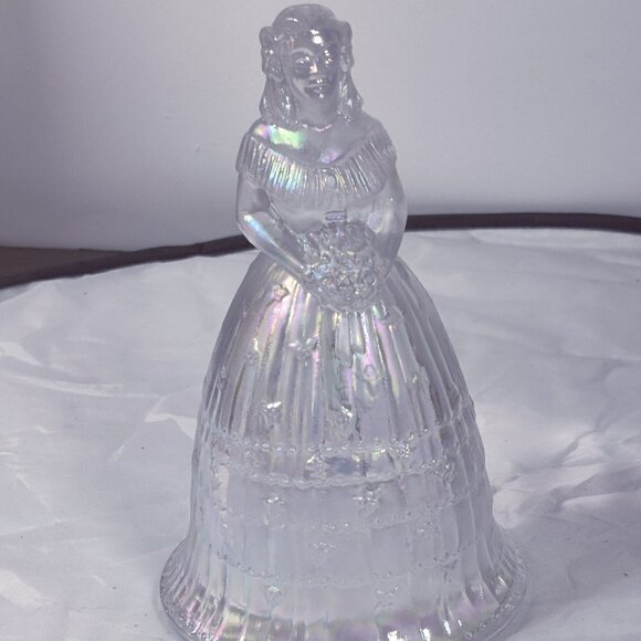 Lenox Imperial Glassware Vintage Bride Lady Bell. Irridescent, 6.5" Tall.Perfect - Picture 2 of 7